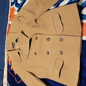 RAFAELLA Wool Blend Tan Double-Breasted Coat Sz 12